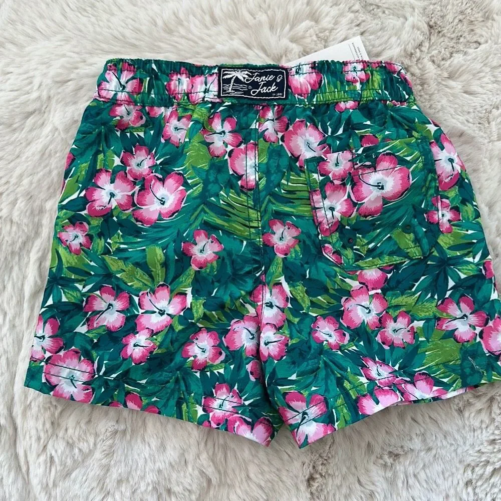 Janie and Jack Recycled Hibiscus Swim Truck Size 12/18 Months
